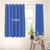 Kuber Industries Set of 12 100% Darkening Black Out Curtain I 5 Feet Window Curtain I Insulated Heavy Polyester Solid Curtain|Drapes with 8 Eyelet for Home & Office (Blue)